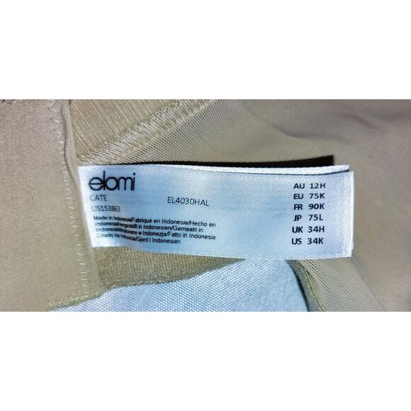 NWT Elomi Cate Size 34K Bra Underwired Plus Size Lingerie Side Support Lace - Picture 5 of 8